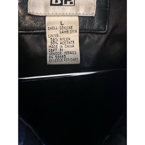 BP Women Genuine Lamb Skin Leather Jacket Size L Full Zipper Black Super Soft - Picture 3 of 10